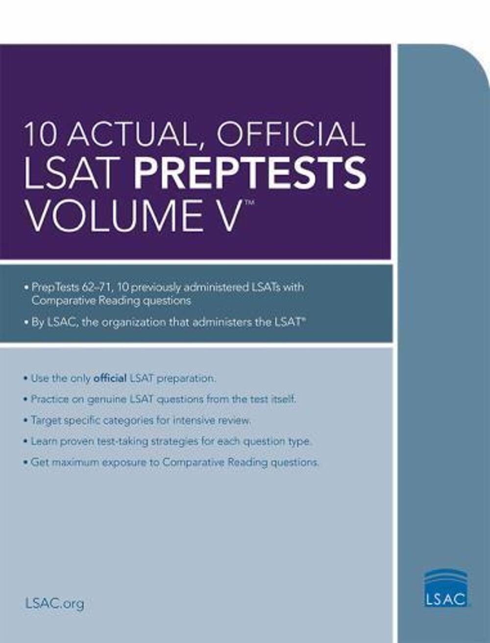 10 Actual, Official LSAT PrepTests Volume V : (PrepTests 62-71) by Law School